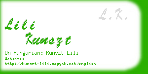 lili kunszt business card